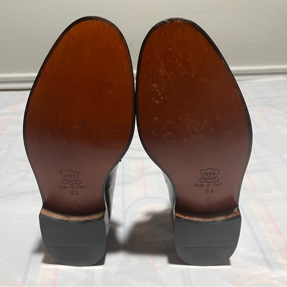 Vintage Steeple Gate Mens Brown Leather Kiltie Tassel Loafers Dress Shoes 9 1/2D - Picture 6 of 10